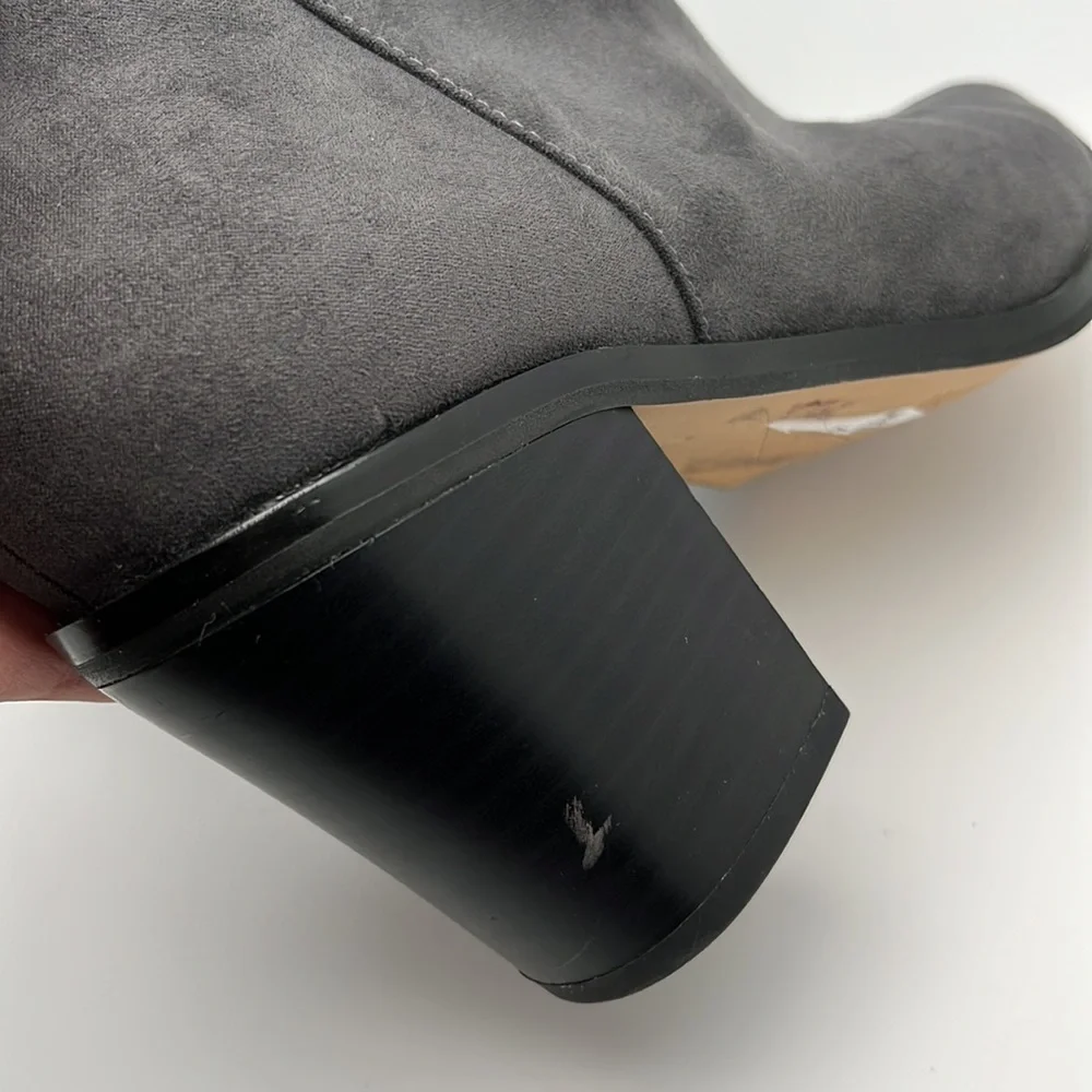 14th & Union Braxten‎ Gray Ankle Block Heel Pointed Boots Booties Size 7.5